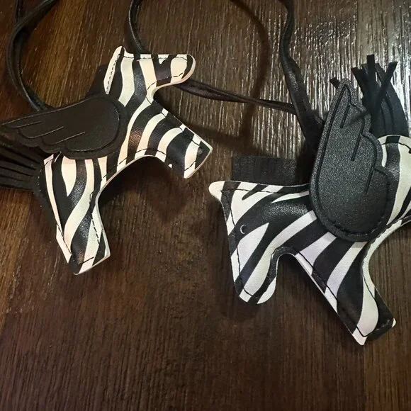 Zebra Print Pegasus Bag Charm - Picture 3 of 5